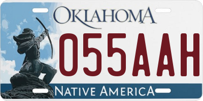 OK license plate 055AAH