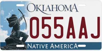 OK license plate 055AAJ