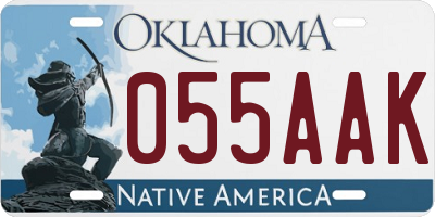 OK license plate 055AAK