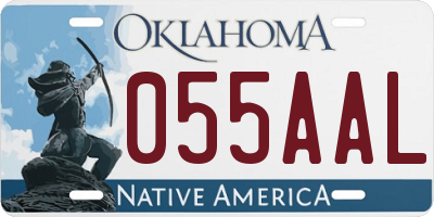 OK license plate 055AAL