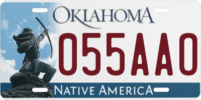 OK license plate 055AAO