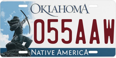 OK license plate 055AAW