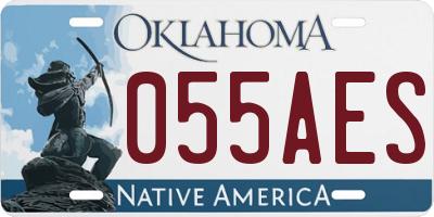 OK license plate 055AES