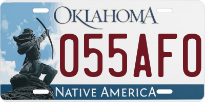 OK license plate 055AFO