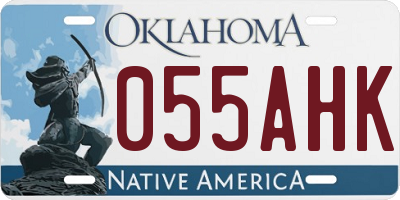 OK license plate 055AHK