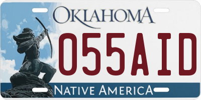 OK license plate 055AID