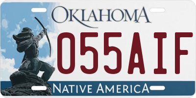 OK license plate 055AIF