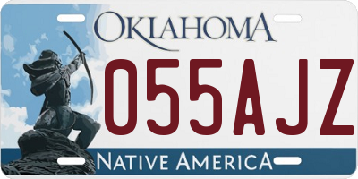 OK license plate 055AJZ