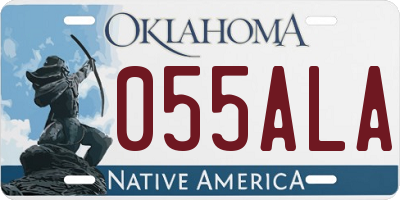 OK license plate 055ALA
