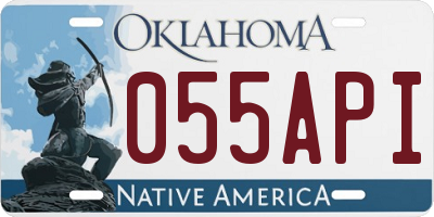 OK license plate 055API