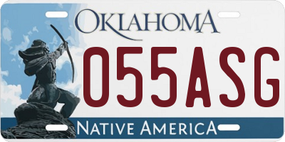 OK license plate 055ASG