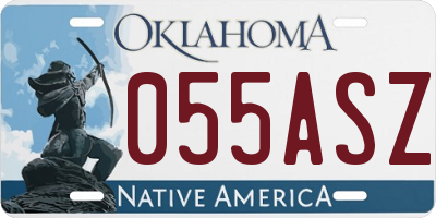 OK license plate 055ASZ