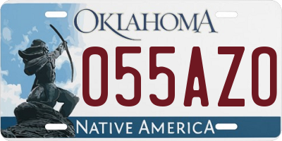 OK license plate 055AZO
