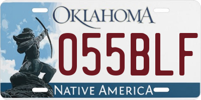 OK license plate 055BLF
