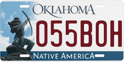 OK license plate 055BOH