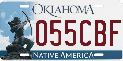 OK license plate 055CBF