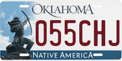 OK license plate 055CHJ