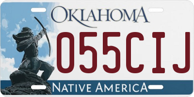 OK license plate 055CIJ