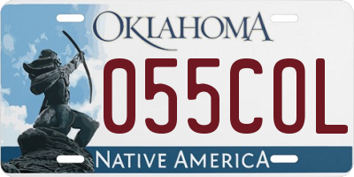 OK license plate 055COL