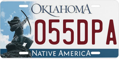 OK license plate 055DPA