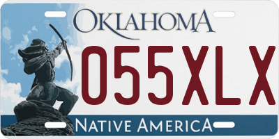 OK license plate 055XLX