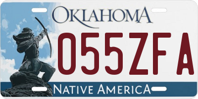 OK license plate 055ZFA