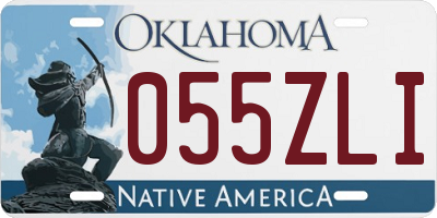 OK license plate 055ZLI