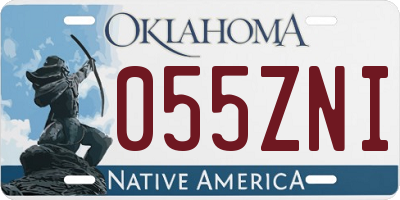OK license plate 055ZNI