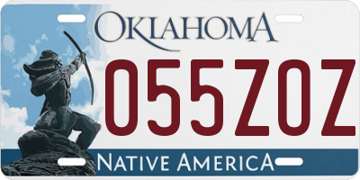 OK license plate 055ZOZ