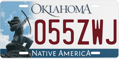 OK license plate 055ZWJ