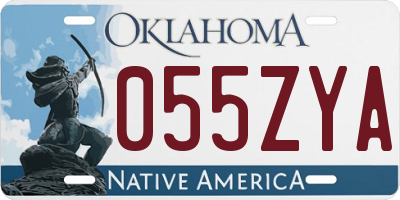 OK license plate 055ZYA