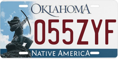 OK license plate 055ZYF