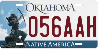 OK license plate 056AAH