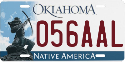 OK license plate 056AAL