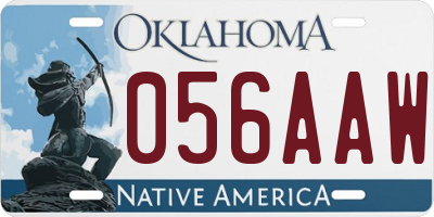 OK license plate 056AAW