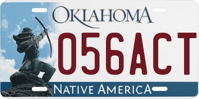 OK license plate 056ACT
