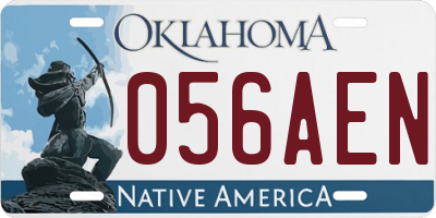 OK license plate 056AEN