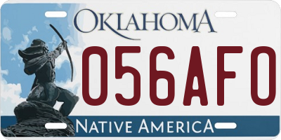 OK license plate 056AFO