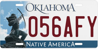 OK license plate 056AFY