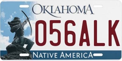 OK license plate 056ALK