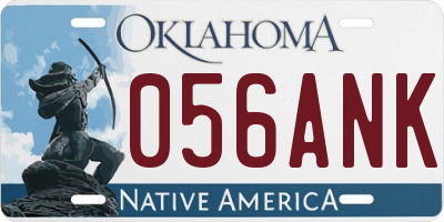 OK license plate 056ANK
