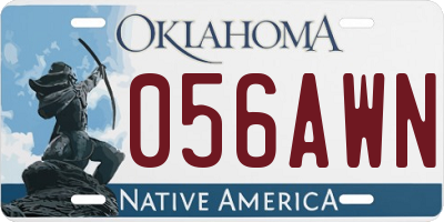 OK license plate 056AWN