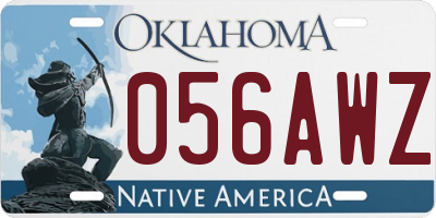 OK license plate 056AWZ
