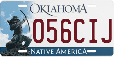 OK license plate 056CIJ
