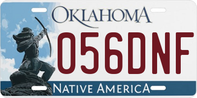 OK license plate 056DNF