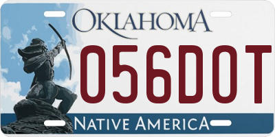 OK license plate 056DOT