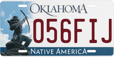 OK license plate 056FIJ