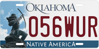 OK license plate 056WUR