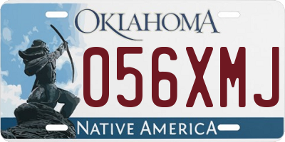 OK license plate 056XMJ