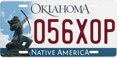 OK license plate 056XOP